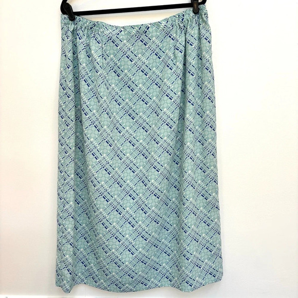 Designs Lane Bryant Blue Geometric Print Midi Wrap Skirt with Matching Scarf -22 - Picture 3 of 11